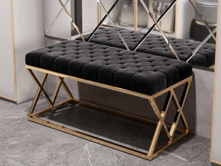 Банкетка в прихожую, Банкетка-скамейка STOOL GROUP ИНСИГНИЯ (Сталь золото)