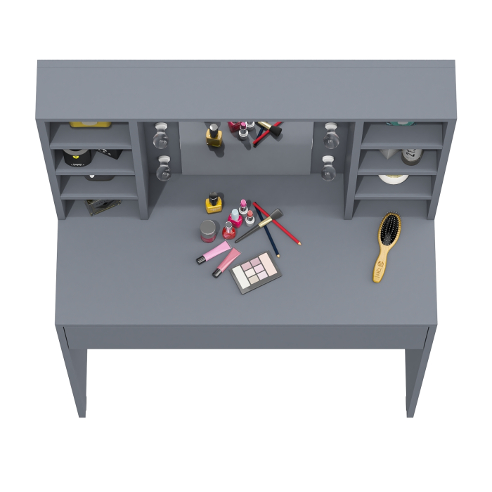 С зеркалом, Косметический стол с подсветкой 115