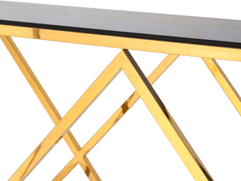 Консоль STOOL GROUP ИНСИГНИЯ 120х40 (Стекло Smoke/золотой)