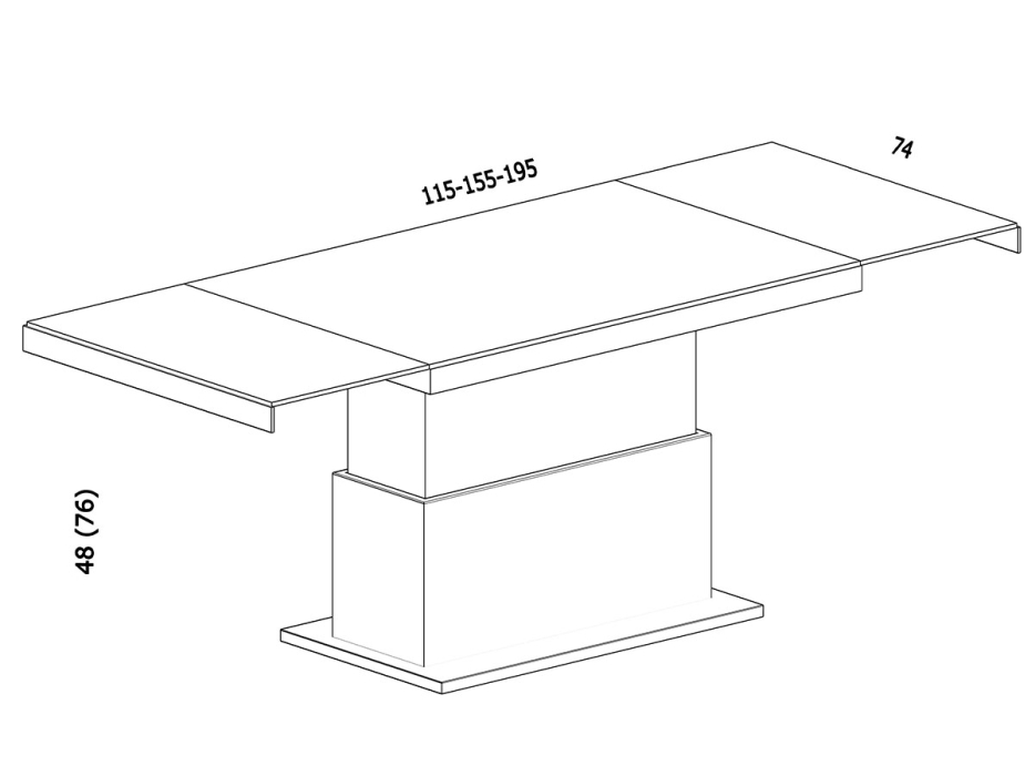 Обеденные столы, Стол-трансформер Space (стекло/нержавеющая сталь)