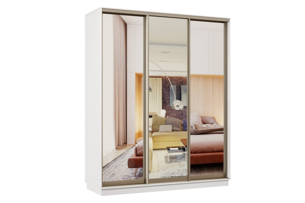 Шкафы-купе 3-х дверные, Шкаф-купе Премьер 31 белый