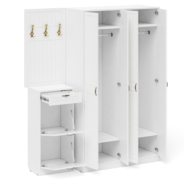 Прихожие, П-6 прихожая компоновка № 15 МДФ фрезеровка прованс