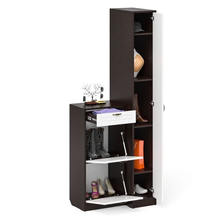 Прихожие, Обувница П-6 с пеналом П-6-500 фрезеровка прованс