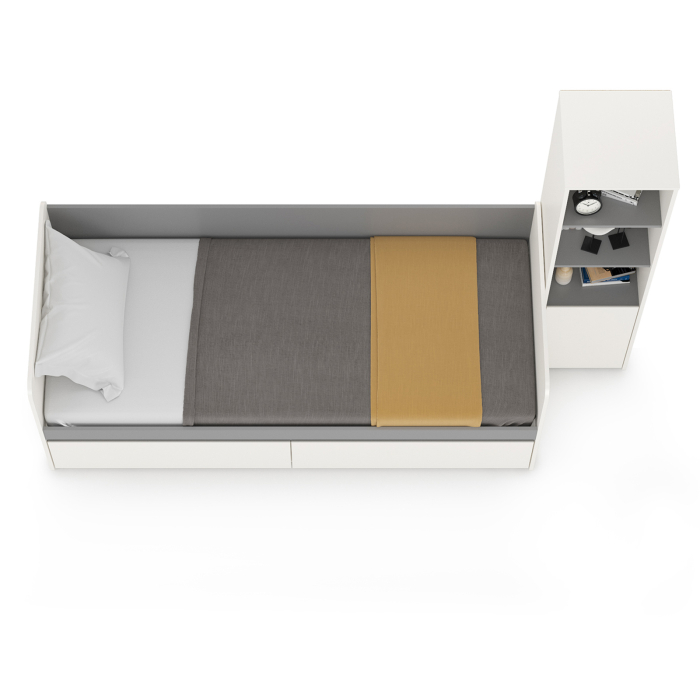 Для девочек, Кровать с ящиками Торонто со стеллажом