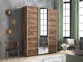 Шкаф-купе Широкий Прайм 3-х дверный ДСП/Зеркало/Доводчики 240х57х230