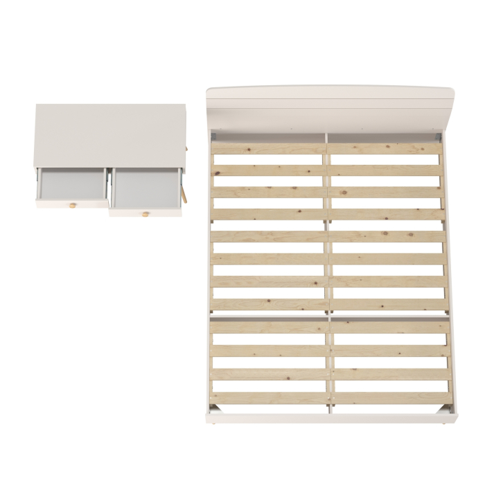 Спальные гарнитуры, Стол на ножках с ящиками и двуспальная кровать Афина 1600