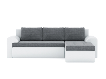 Диван-кровать угловой Кормак с подлокотниками, рогожка +кож. зам.