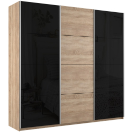 Шкаф-купе Прайм 3-х дверный Стекла черные/ДСП/Доводчики 210х57х230