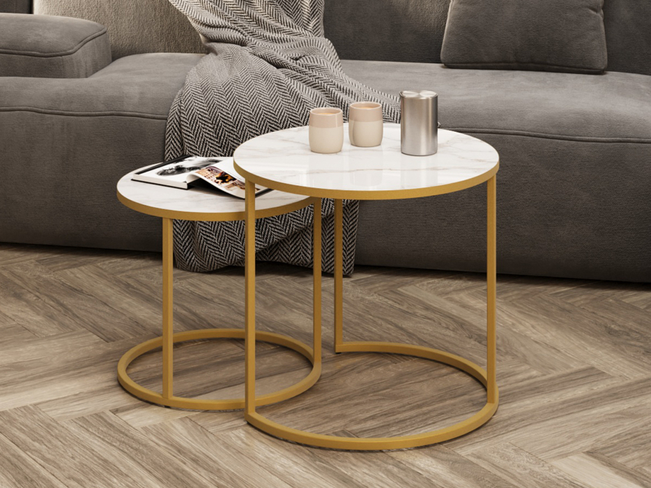 Журнальные столики, Комплект журнальных столов Sline Верона керамогранит 40/50