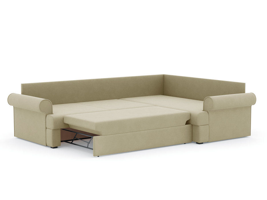 Диваны угловые в гостиную, Диван-кровать угловой Мирта дельфин, велюр