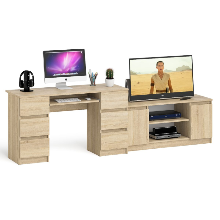 Домашние кабинеты, Тумба Мори МТВ1200.1 и двухтумбовый стол компьютерный МС-2