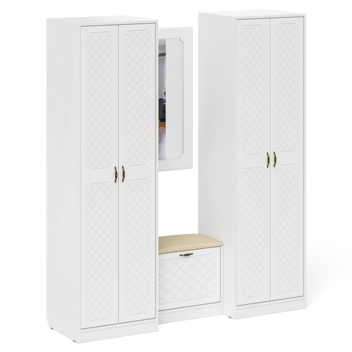 Прихожие, Прихожая П-6 компоновка № 8 МДФ фрезеровка ромб