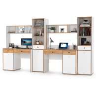 Офисная мебель, Мебельная стенка в молодёжную комнату для двоих детей Вуди № 17
