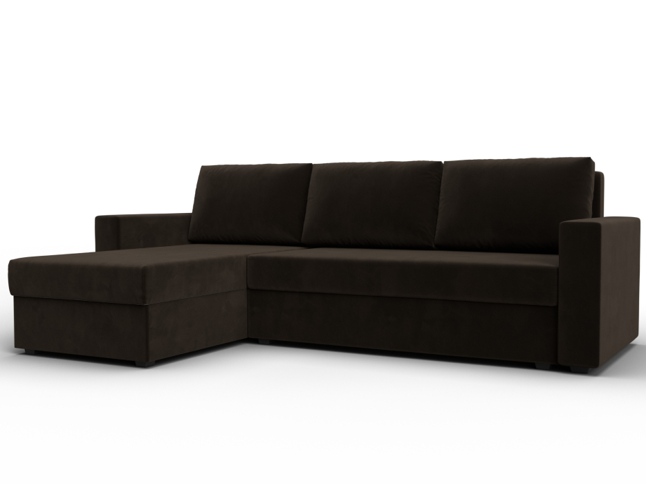 Диваны угловые в гостиную, Угловой диван Траумберг Лайт левый угол, микровельвет