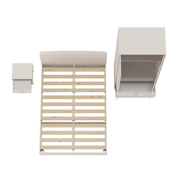 Спальные гарнитуры, Шкаф 2-х дверный с кроватью двуспальной Афина 1400 и прикроватной тумбочкой