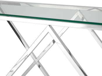 Консоль STOOL GROUP ИНСИГНИЯ 120х40 (Прозрачное стекло/Сталь серебро)