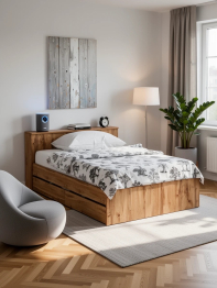 Кровать с ящиками и ящиком для хранения белья односпальная Ксения 1200