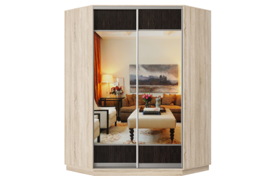 Шкаф-купе Премьер Лайт 71 угловой (05;05) двухдверный