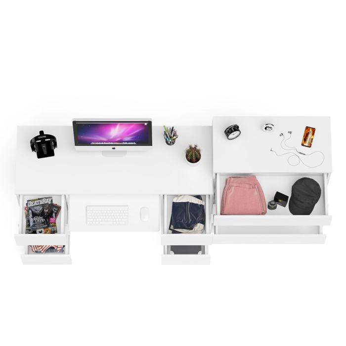 Компьютерные столы, Комод 800 4-ре ящика Мори и двухтумбовый компьютерный стол МС-2