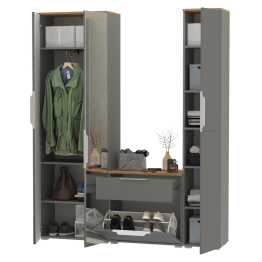 Шкаф с зеркалом и пенал с обувницей Октава