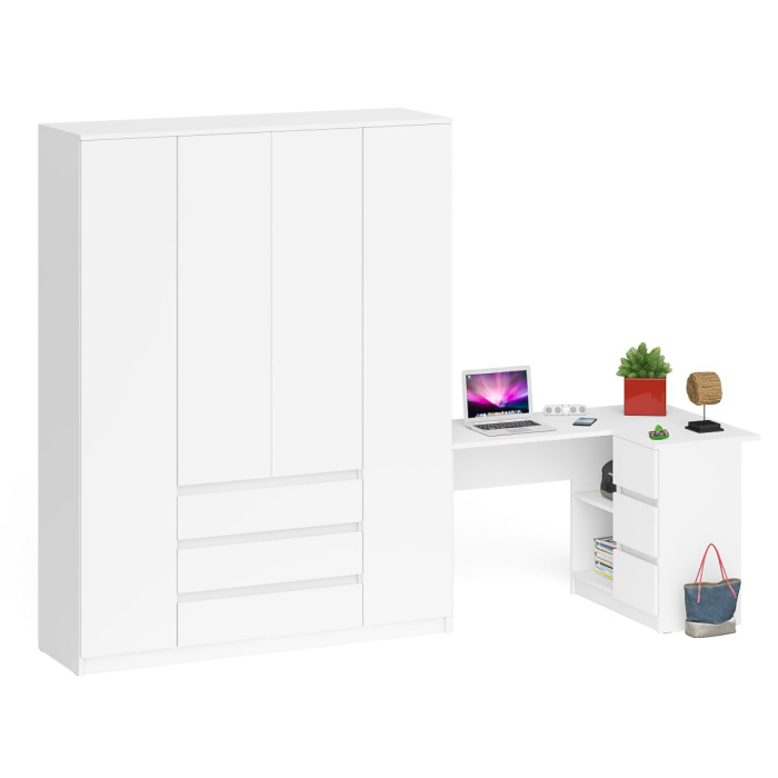 Компьютерные столы, Стол компьютерный угловой с тумбой справа и шкаф 1600 Мори