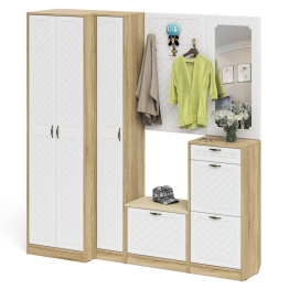 Полный набор мебели для прихожей П-6 компоновка № 31 МДФ фрезеровка ромб