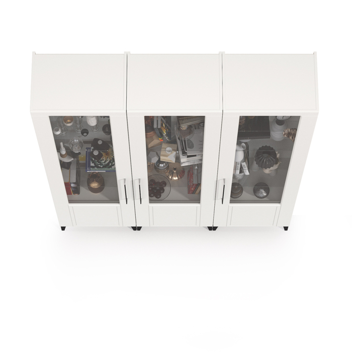 Стенки для гостиной, Три пенала со стеклом для гостиной Валенсия № 130