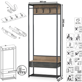 Прихожая и шкаф для одежды двухдверный Трувор
