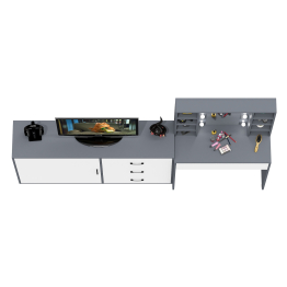 Столик туалетный с полочками и с подсветкой и комод 122-1504