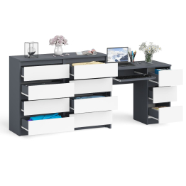 Комод Мори МК1200 8-мь ящиков со столом компьютерным МС-6 правым
