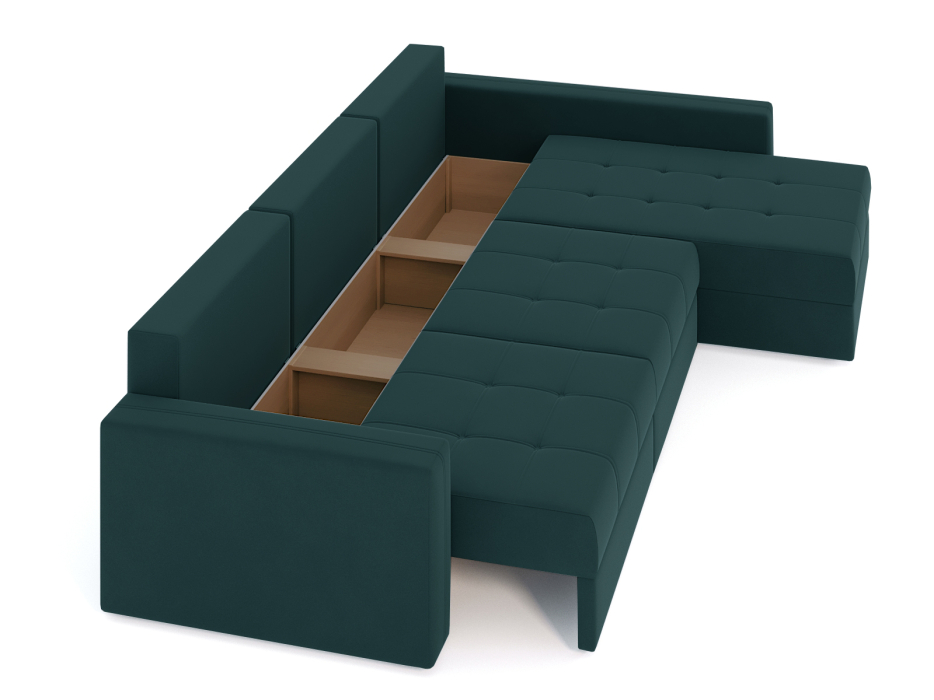 Диваны угловые в гостиную, Диван-кровать угловой Брест 3 секции еврокнижка, велюр