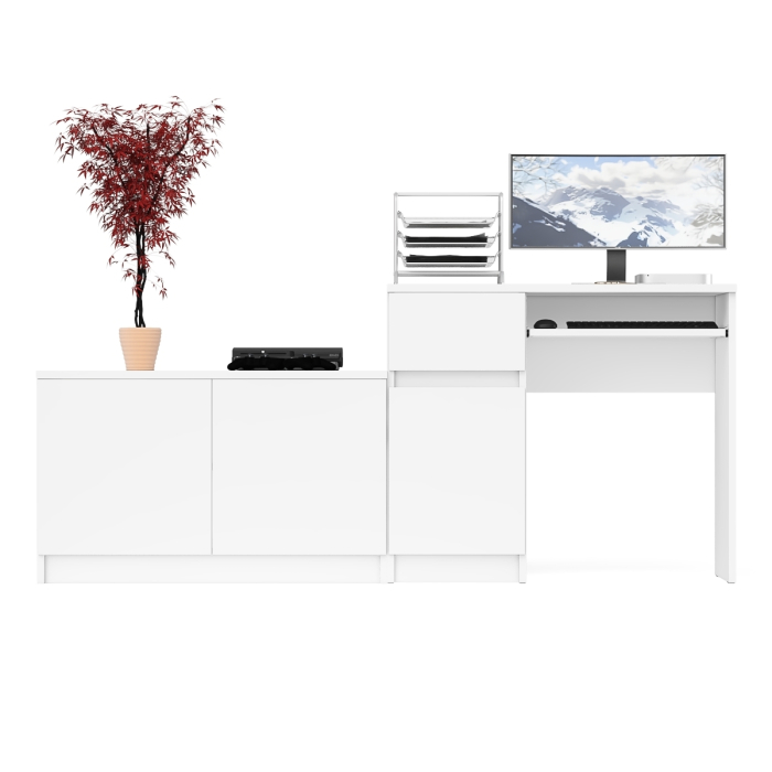 Прямые компьютерные столы, Компьютерный стол ящик и дверка Мори МС-1 левый с широкой тумбой 900