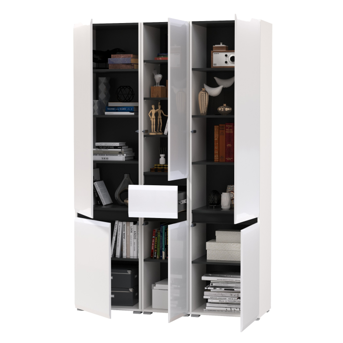 Шкафы распашные, Два шкафа Сидней с дверками и один шкаф Сидней с ящиком