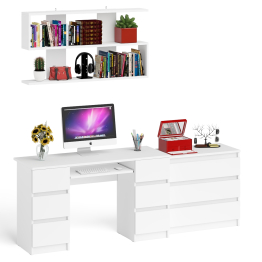 Комод Мори три ящика МК-800 и стол компьютерный Мори МС-2 с полкой 1200