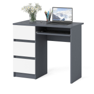 Детские столы, Стол компьютерный три ящика Мори МС-6 левый