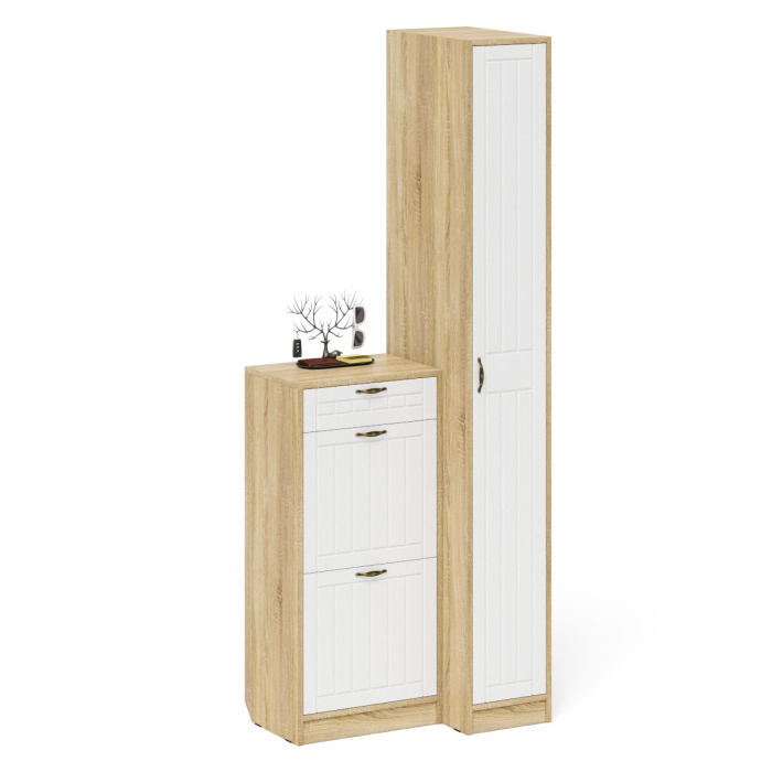 Прихожие, Обувница П-6 с пеналом П-6-500 фрезеровка прованс