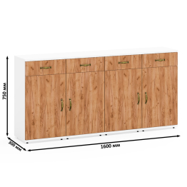 Набор из чётырёх тумб для офисных принадлежностей и бумаг Лидер-8.