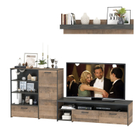 Стенки для гостиной, Тумба под аппаратуру и ТВ с комодом с дверкой и навесной полкой Трувор