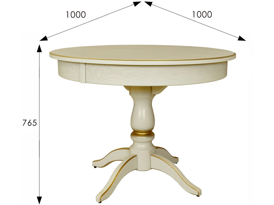 Обеденные столы, Стол обеденный Мебелик Моро 04 раздвижной 100/140*100
