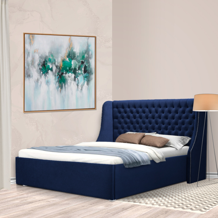 Мягкая кровать, Кровать с мягким изголовьем Пандора 1800, микровелюр