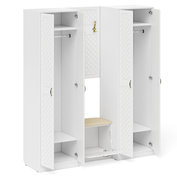 Прихожие, Модульная мебель для прихожей П-6 № 9 МДФ фрезеровка ромб