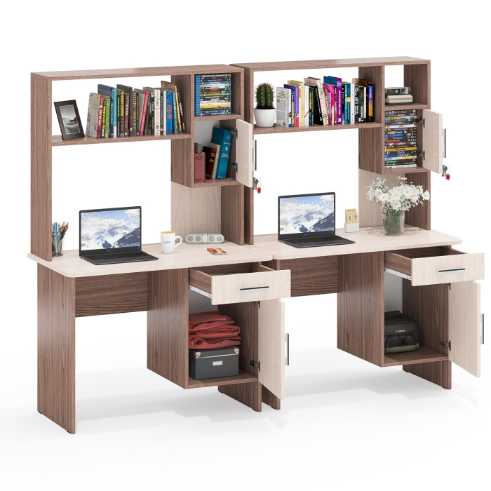 Детские столы, Два стола письменных с надстройкой МД 1-09Н