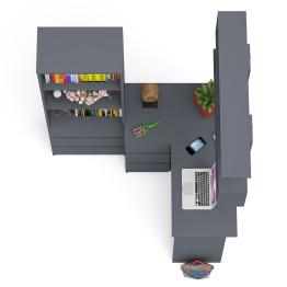 Уголок школьника Мори с угловым столом и полкой и стеллажом