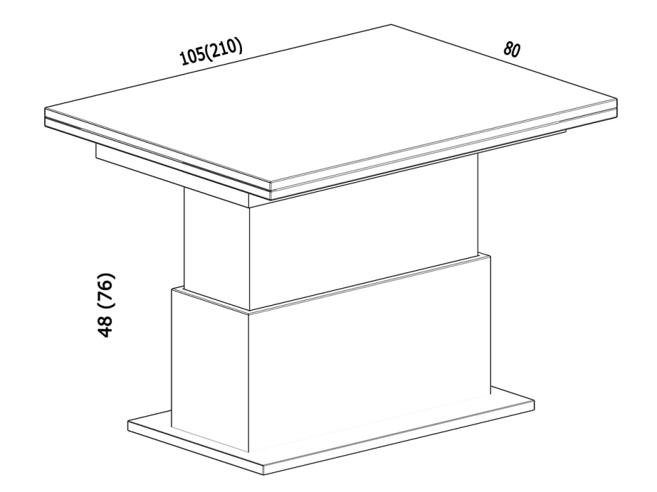 Обеденные столы, Стол-трансформер Slide (глянец/опоры нержавеющая сталь)