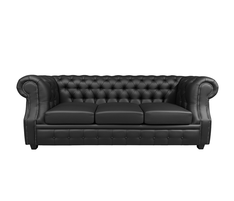 Дизайнерские диваны для гостиной, Диван Честер  Лофт 3-х местный, экокожа