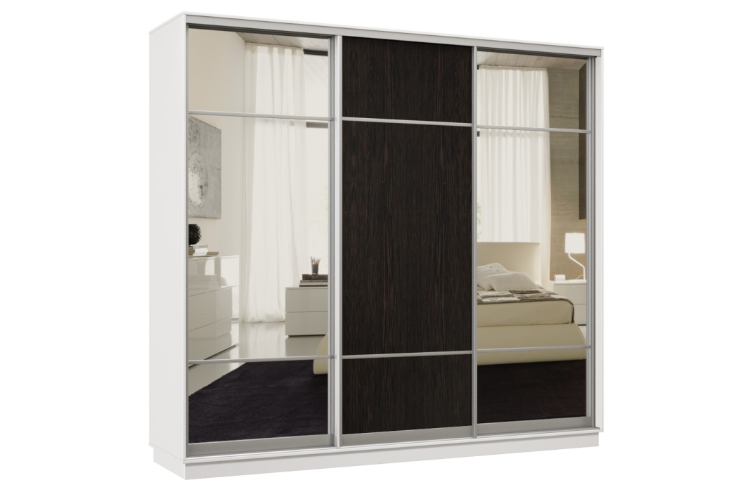 Шкафы-купе, Шкаф-купе Премьер Лайт 57 (11;08;11) трехдверный