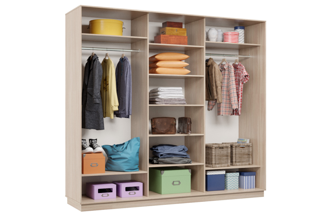 Шкафы-купе 3-х дверные, Шкаф-купе Премьер Лайт 54 (05;05;05) трехдверный