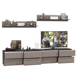 Большая ТВ-тумба Сидней с двумя навесными полочками