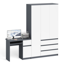 Компьютерный стол Мори с тумбой с дверкой и ящиком правый и шкаф-комод МШ1200-1