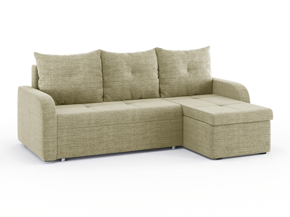 Диваны угловые в гостиную, Диван-кровать угловой Мини Люкс трехсекционная еврокнижка, рогожка